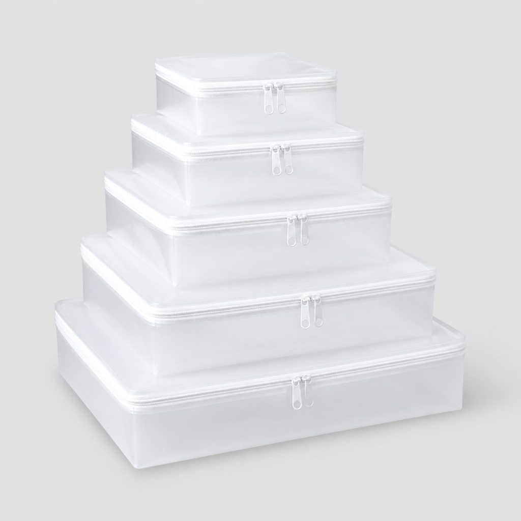 Lot de sacs de rangement transparents de tailles différentes