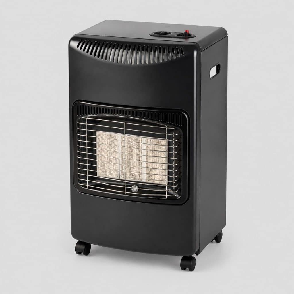 Chauffage d'appoint à gaz portable sur fond clair