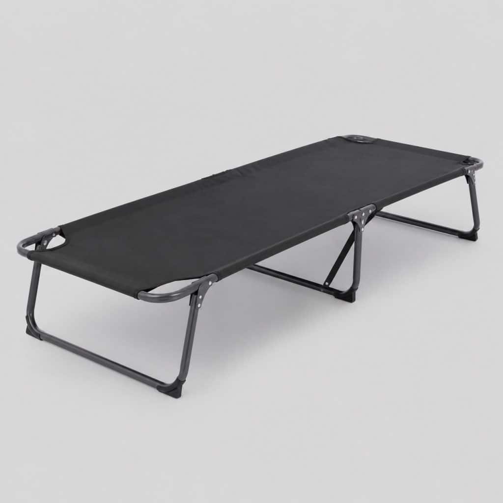 Lit de camp pliant individuel long sur fond clair