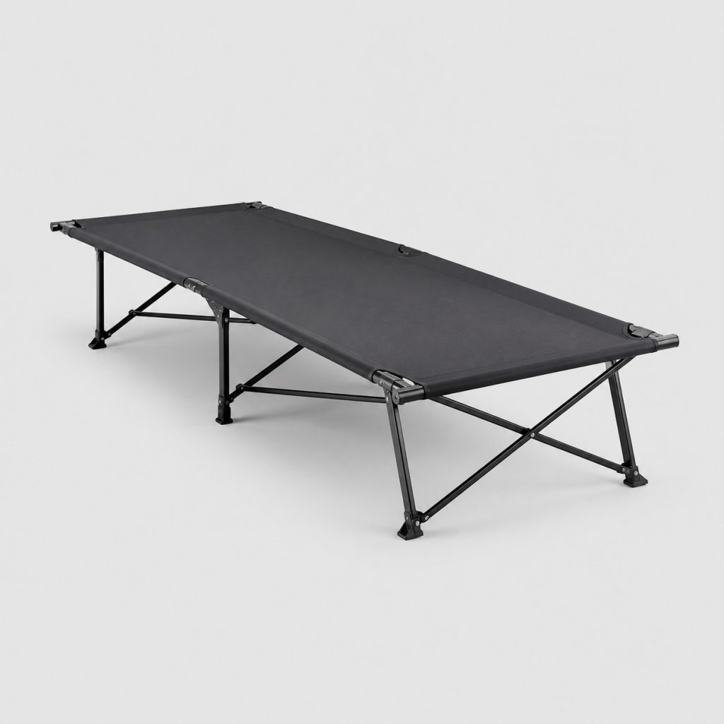 Lit de camp pliant XXL large sur fond clair